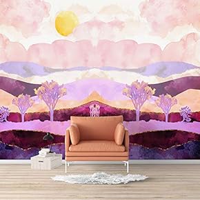 Wall Mural Nordic Style Nature Landscape Removable Wallpaper Wall Sticker for Bedroom Living Room - 66x96 inches