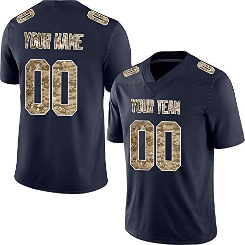 Navy Custom Football Jerseys for Men Women Youth Embroidered Team Name and Your Numbers S-5XL