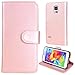 Galaxy S5 Mini Leather Flip Case - SOWOKO Samsung S5 Mini Wallet Case Credit Card Slots ID Holder, [Slim Fit] Shockproof Protective Phone Cover for Samsung Galaxy S5 Mini (Rose Gold)