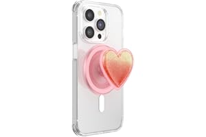 PopSockets Phone Grip for MagSafe with Kickstand, Magnetic Stand, Swappable Top, Secure Hold for iPhone MagSafe Cases, Phone & Tablet Grip, Cute PopSockets - Squishy Tidepool Heart Pinky