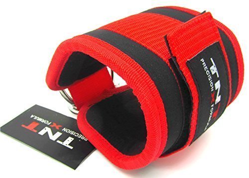 Ankle Strap NEOPRENE Tnt Black/Red Single' For Cable Machine Attachment, Multi Gym Attachment Physio,Yoga,Rehab, Ankle