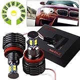 AUTOSAVER88 2x 80W H8 Angel Eyes 360-Degree Halo Ring Light White High Power Bulbs for BMW E90 E92 E93 X5