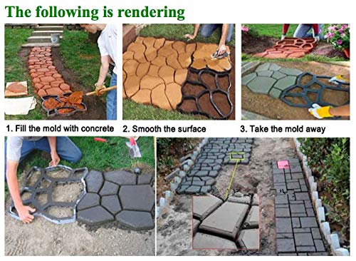 Votprof Concrete Molds, DIY Path Maker, Cement Molds for Walkways, Gardens, Backyard, Patio, Heavy-Duty Concrete Pavement Mold, Sturdy and Easy to Use - Thumbnail 5