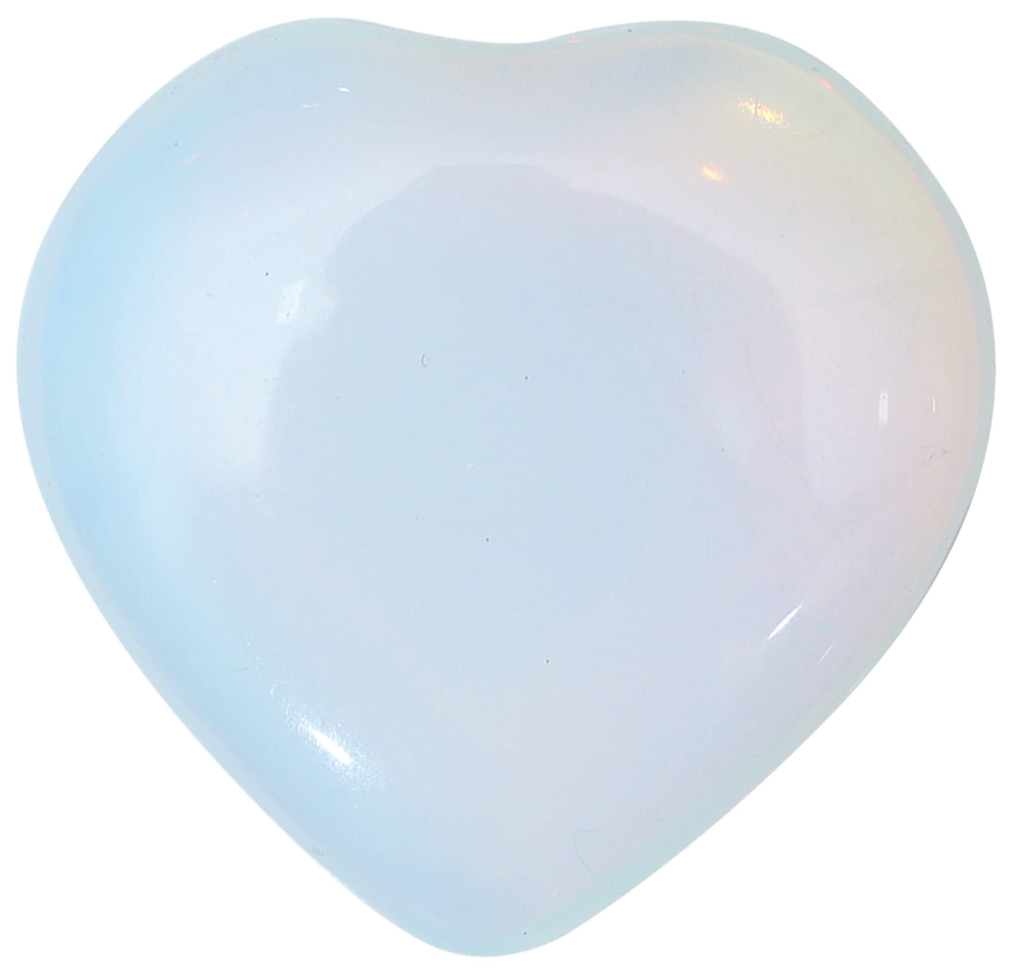 Crocon® 50mm Opalite Heart stone Big Heart Shape Puff Stones Set 450+ Carats Pocket Crystal Healing Tumble Collection Palm Worry Stone Good Luck Charm Meditation Gift Craft Home Decor