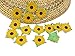 NAVA CHIANGMAI 50 Pcs Sunflowers Mulberry Paper Flowers with Brown Centre 1 inch Scrapbooking and Creative Craft Projects Handmade Thailand