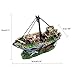 Sunyiny Aquarium Fish Tank Decoration Boat Resin Plastic Plant Ornament Perfect for 10 Gallon Miniature Terrarium Decor