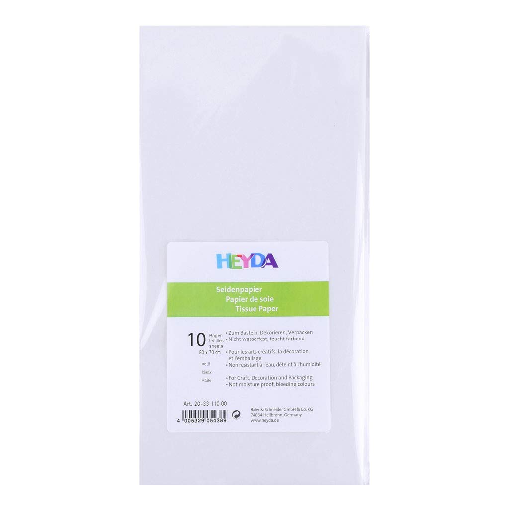 Baier Schneider &Tissue Paper 50 x 70 cm White - 1 Candle: 5 Sheets, Pack of 10