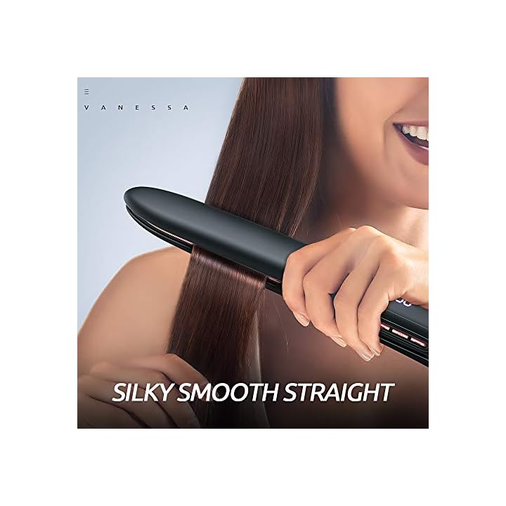 VANESSA PRO Flat Iron Hair Straightener, 100 Pure Titanium Flat Iron