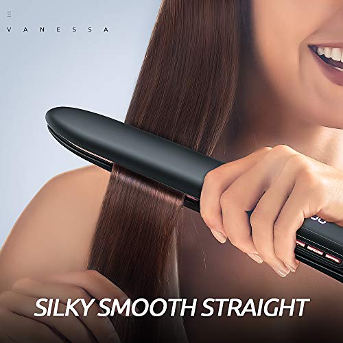 VANESSA PRO Flat Iron Hair Straightener, 100 Pure Titanium Flat Iron