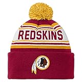 OuterStuff NFL Youth 8-20 Cuffed Knit Pom Hat, Washington Redskins, One Size