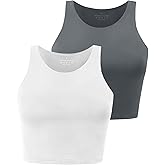 Yeawinta Workout Crop Tops for Women Cropped Racerback Halter Neck Shirts Sleeveless Yoga Tops Pack