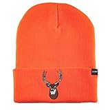 Orange Hunting Hat Blaze Deer Beanie for Men and