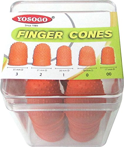 Pack of 20 Studded Natural Rubber Finger Cone Thimblettes in 5 Sizes for Note Counting and Page Turning - Thumbnail 2
