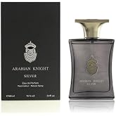 Arabian Oud ARABIAN KNIGHT SILVER 100 ml | Eau de Parfum for Men | Geranium flower, Cashmeran, Amber and Vanilla | Woody and Ambery Scent.