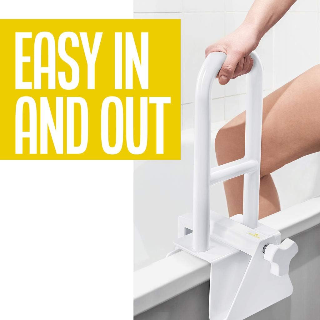 Bathtub Safety Rail - Adjustable Tub Grab Bar, Heavy Duty - Bathtub Grab Bars Great Gift For Elderly, After Surgery Etc. - Clamp Rail On Bath Support - Easy In And Out Of The Bathtub - By Medical king: Health & Personal Care