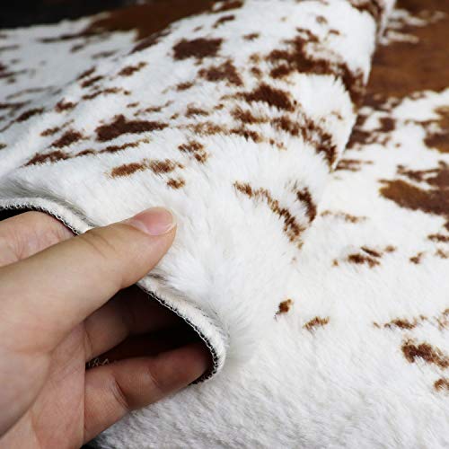 Purp Pie Faux Cowhide Rug Large (4.6ft x 6.6ft)Brindle Tricolor Cow