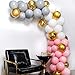 PartyWoo Pink Gray White Balloons 70 pcs 12 Inch Gray Balloons Grey Balloons Baby Pink Balloons White Balloons Gold Confetti Balloons for Party, Wedding, Birthday, Baby Shower, Bridal Shower