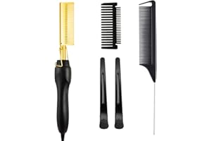 MAOPAOBEAUTY Hot Comb Professional Electric Straight Comb Electric Heating Comb Hair Straightener for Stylist and Salon at Home