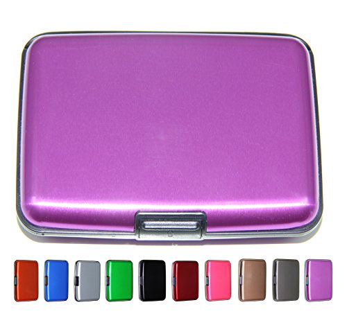 E-ONSALE Latest Aluminum RFID Blocking Credit Card Holder for Men & Women - (Purple)