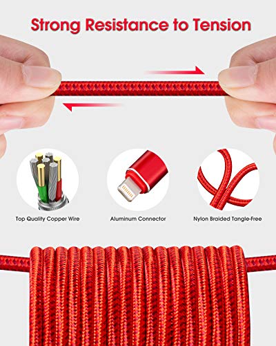 5 Lightning+Charger+Braided+Charging+Compatible