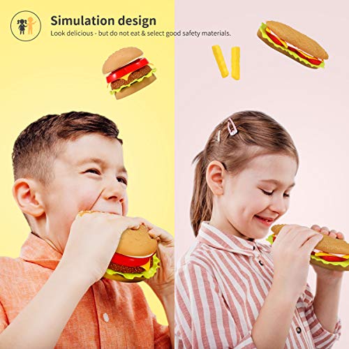 GeyiieTOYS 36 Stück Spiellebensmittel Kinderküche Lebensmittel Essen Spielen Set, DIY Hamburger, Schneiden Obst… – Bild 5