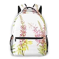 Travel Laptop Backpack Casual Backpack Fireweed Willow, Anti Theft Durable Computer Bag, Water Resistant College School Bag for Women Men Fits 14 Inch Notebook