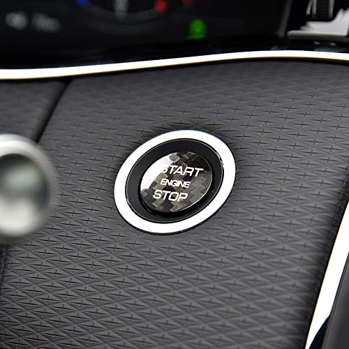 AIRSPEED Carbon Fiber Car Engine Start Button Sticker for Range Rover Evoque Velar Discovery Sport(Black)