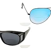 WENDA 2 Pack, Stick On Bifocal Lenses Reusable Reader Adhesive Sticker Reading Sunglass Glasses
