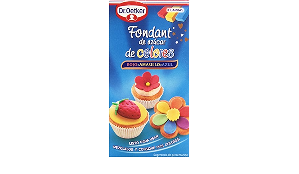Dr. Oetker - Fondant de azúcar de colores - Rojo, amarillo y ...