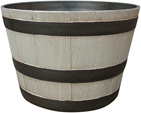 Southern Patio 22.5" Resin Whiskey Barrel Planter, Birchwood Grey
