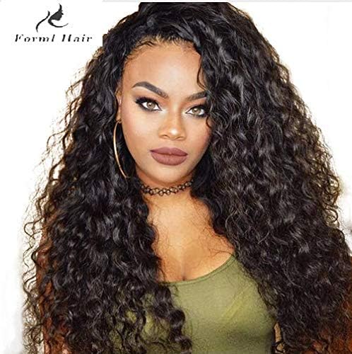 Formal Hair Water Wave Brazilian Virgin Human Hair Lace Front Wigs Human Hair Wigs Pre Plucked With Baby Hair For Black Women Lace Wigs 16inch 130% density Natural Color