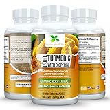 Turmeric Curcumin Extract with Bioperine® Black Pepper 1200MG: Doctor Recommended Natural Anti Aging and Anti Inflammatory Supplement- 60 Gluten Free Vegetable Capsules
