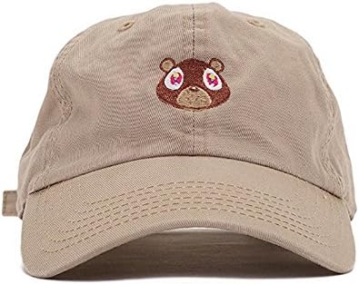 CATOP Washed Cotton Cap Bear Embroidered Curved Plain Dad Hat Adjustable Strapback Baseball Cap Unisex