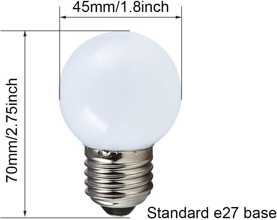10 Pack E27 Screw Base 2W LED Golf Ball Light Bulb Globe Lamp for Holiday Party Decoration 220V -Warm White - Image 5