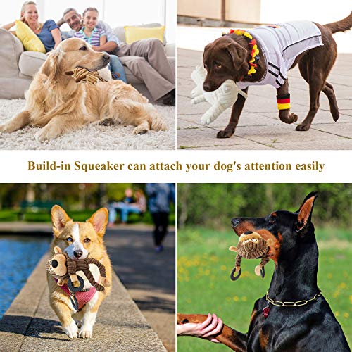 SUNKY 5 Pack Dog Squeaky Toys Durable Squeak Plush Dog Toys Stuffed