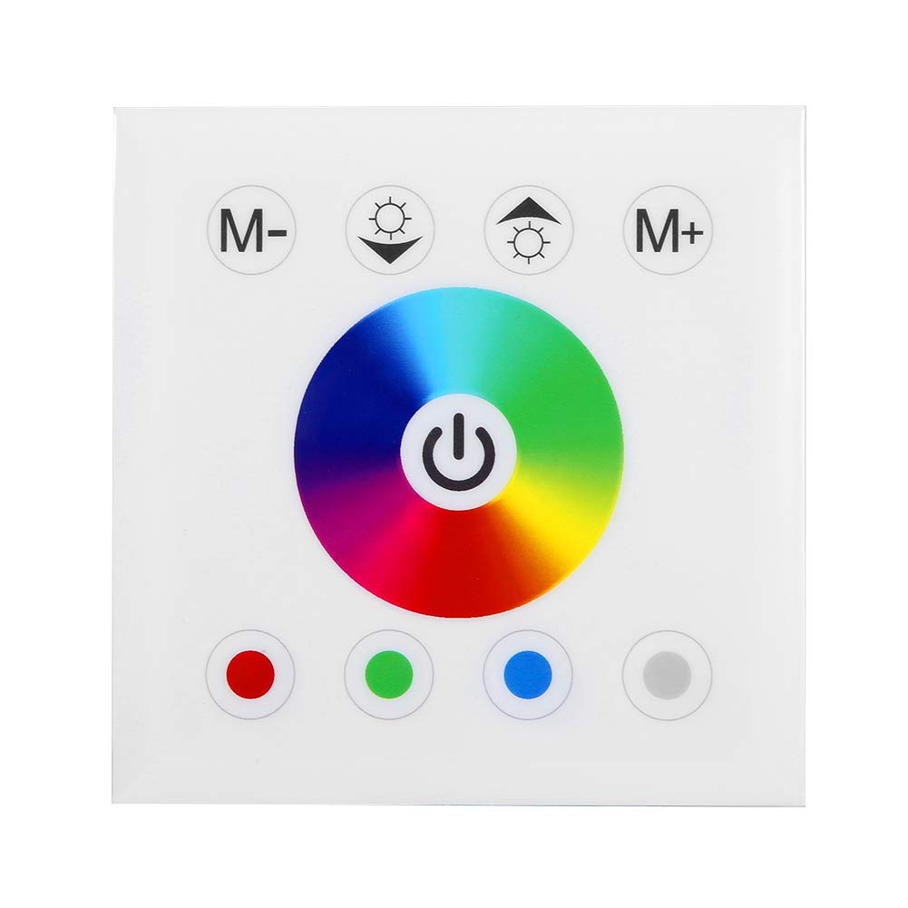 RGBW LED Touch Panel Controller,Wall Mounted Controller Colorful Dimmer Switch for LED Strip Light (2#)