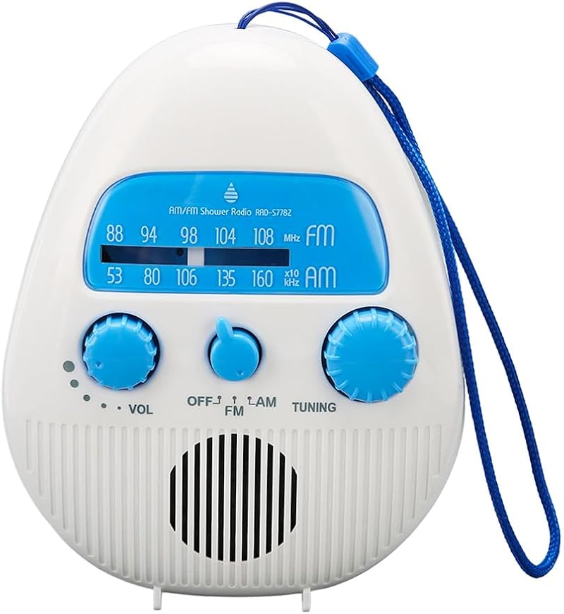 Sarini Waterproof Wireless FM AM Bathroom Shower Radio Portable Battery Digital