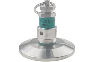 HEZONGSION 1.5" Tri Clamp And G1/4" Male Assembly Adjustable Pressure Relief Valve Stainless Steel SS304 Mini Spunding Valve with Lock,15psi Set Pressure,0-40psi Range