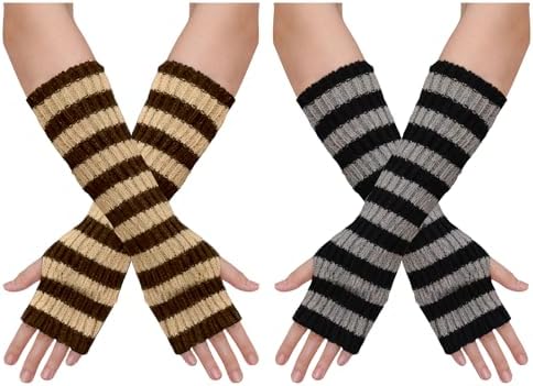 Amazon.com: Women's Y2k Accessories Knitted Arm Warmers Fingerless