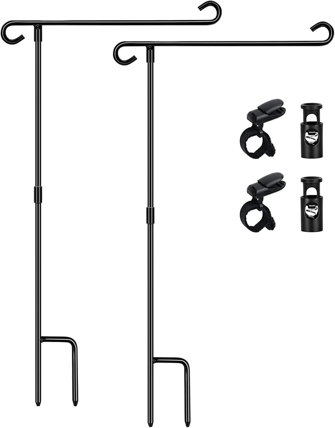 Flagpole Hardware - HOOSUN Garden Flag Stand Holder Pole Easy to Install Strong Sturdy Wrought Iron Fits 12.5