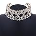 XY Fancy Women Fashion Punk Chain Collar Necklace Wide Band Alloy Rhinestone Choker Gold