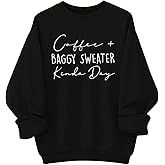 SOLY HUX Women's Plus Size Oversized Sweatshirt Letter Graphic Long Sleeve Crewneck Baggy Pullover Shirts