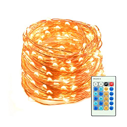 65.5ft 200 LED String Lights Dimmable with Remote Control, Mxsaver Waterproof Decorative Lights ...
