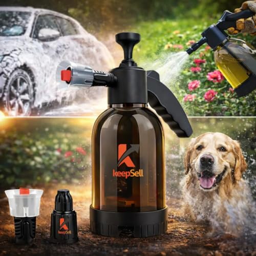 K-SELL IMPORTS Pulverizador Manual 2 Litros Borrifador Snow Foam De Espuma Bomba De Alta Pressão, Válvula De Alívio, 2 Bicos Ajustável