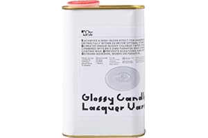 BOOWAN NICOLE Water-Based Glossy Candle Lacquer Varnish 1.69pt with Volumetric Cylinder - Scratch & Dust Resistant, Candle La
