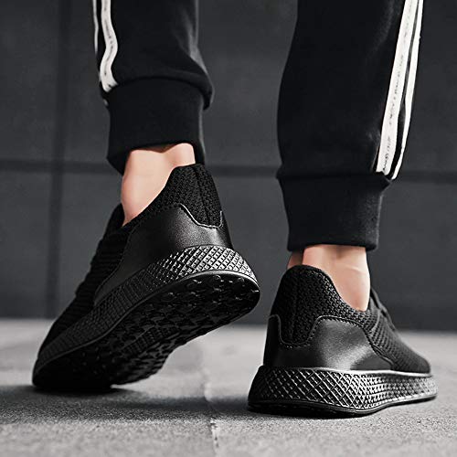 Running Basketball Shoe,Men Net Surface Flat Non-Slip Breathable Lightweight Youth Sports Sneakers Gym Training Shoes (B_Black, US:7) - Thumbnail 2