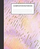 Composition Notebook: Unicorn Pastels Ombre Shimmer Faux Glitter College Ruled Notebook Lined School Journal