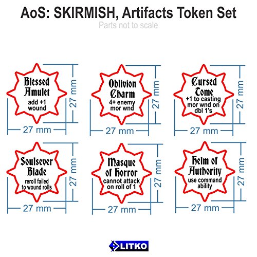AoS: SKIRMISH, Artifacts Token Set, Fluorescent Blue (6)
