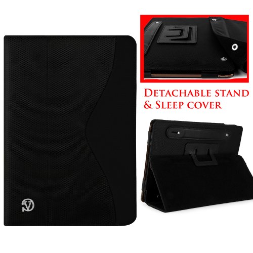 Vangoddy Black on Black Designer SOHO Smart Cover with Stand and Unique Rear Hand Strap for All Models of the ASUS Vivo Tab RT 10.1 Inch Tablet (Windows RT, TF600T-B1-GR, 32GB, 8)
