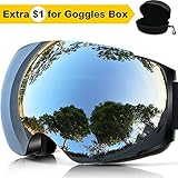ZIONOR Lagopus X4 Ski Snowboard Snowmobile Goggles with Magnet Fast Lens Changing System 100% UV400 Protection Anti-fog Spherical Frameless Goggles for Ski Snowboard